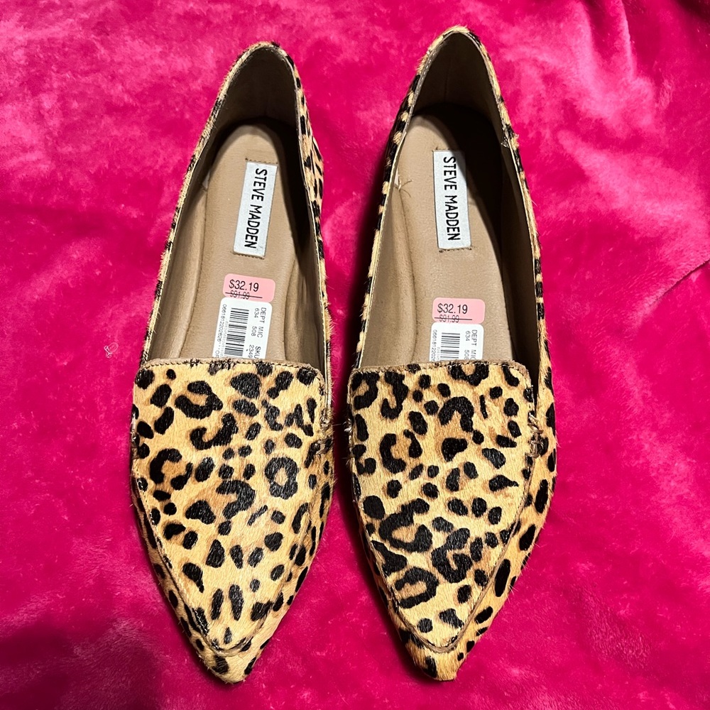 Steve Madden leopard flats new without box